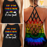 LGBT DRUNK Criss-Cross Open Back Camisole Tank Top