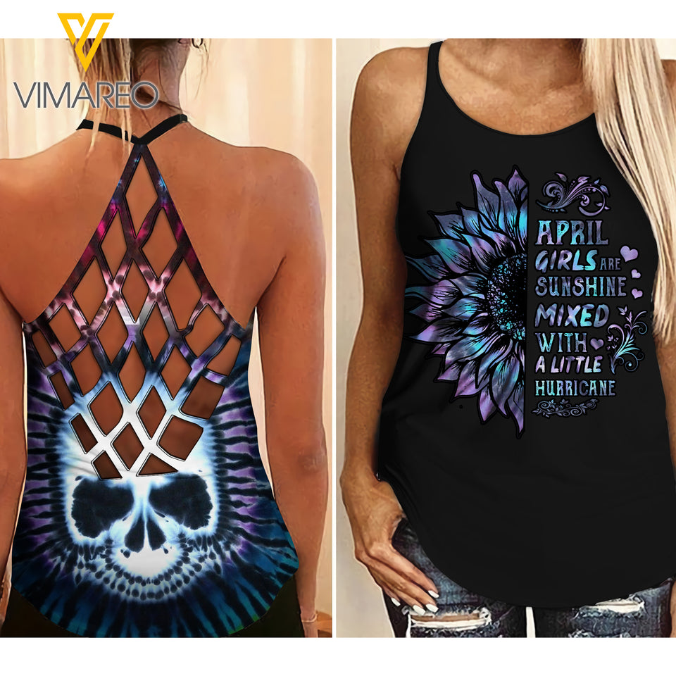 APRIL GIRL Criss-Cross Open Back Camisole Tank Top SKSS