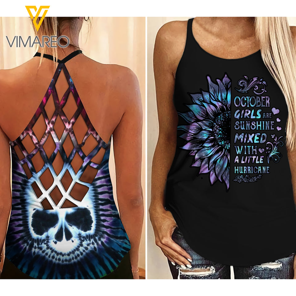 october GIRL Criss-Cross Open Back Camisole Tank Top SKSS