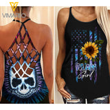 May GIRL Criss-Cross Open Back Camisole Tank Top SKSF