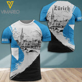 Zürich CUSTOMIZE T SHIRT 3D PRINTED 2966