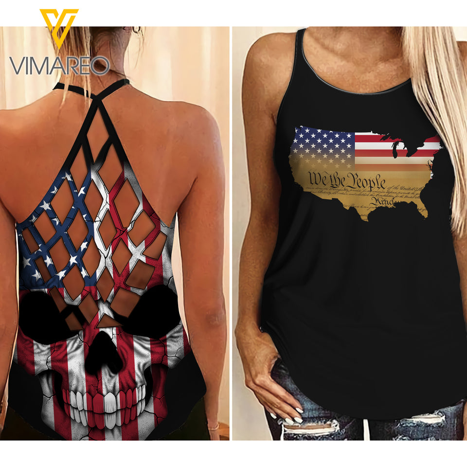 GIRL Criss-Cross Open Back Camisole Tank Top WTPP MAP