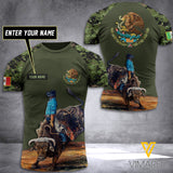 Bullrider MEXICO CAMO CUSTOMIZE T SHIRT 3D PRINTED TMT