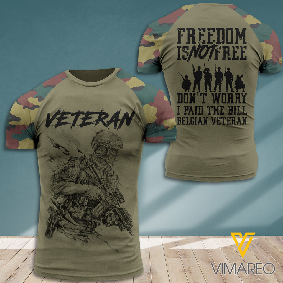 Belgium CAMO CUSTOMIZE T SHIRT 3D PRINTED 722 VET
