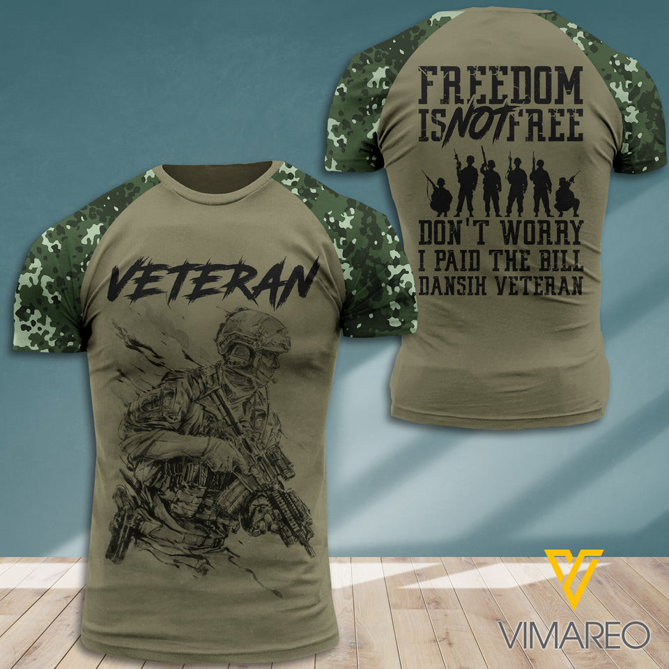 Denmark CAMO CUSTOMIZE T SHIRT 3D PRINTED 722 VET