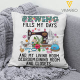SEWING FILLS MY DAYS PILLOW PRINTED QTHC2712