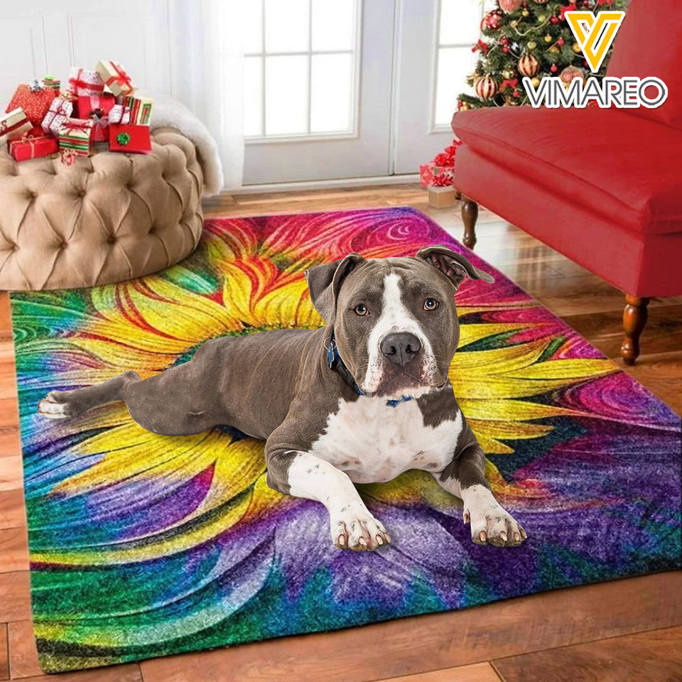 PITBULL SUNFLOWER TIE DYE RUG