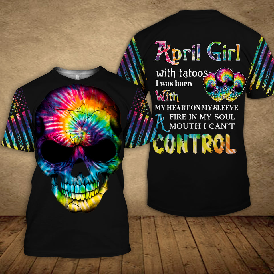 KHMD APRIL GIRL CONTROL T SHIRT 3D PRINTED