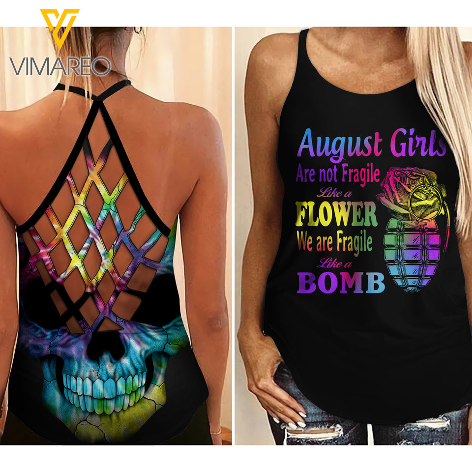 August Girl Criss-Cross Open Back Camisole Tank Top  ZA2903