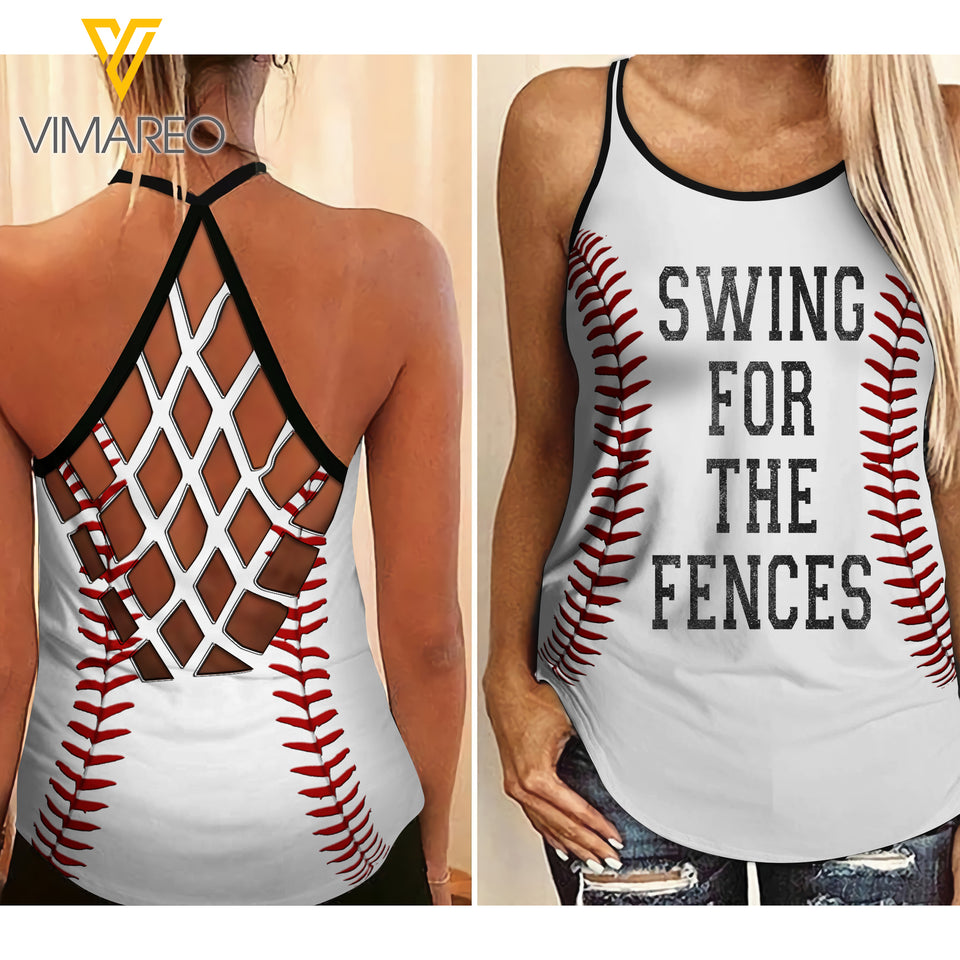 BASEBALL SWING Criss-Cross Open Back Camisole Tank Top TMT