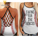 BASEBALL SWING Criss-Cross Open Back Camisole Tank Top TMT