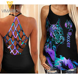 Boxer Dog Criss-Cross Open Back Camisole Tank Top MAR-MA16