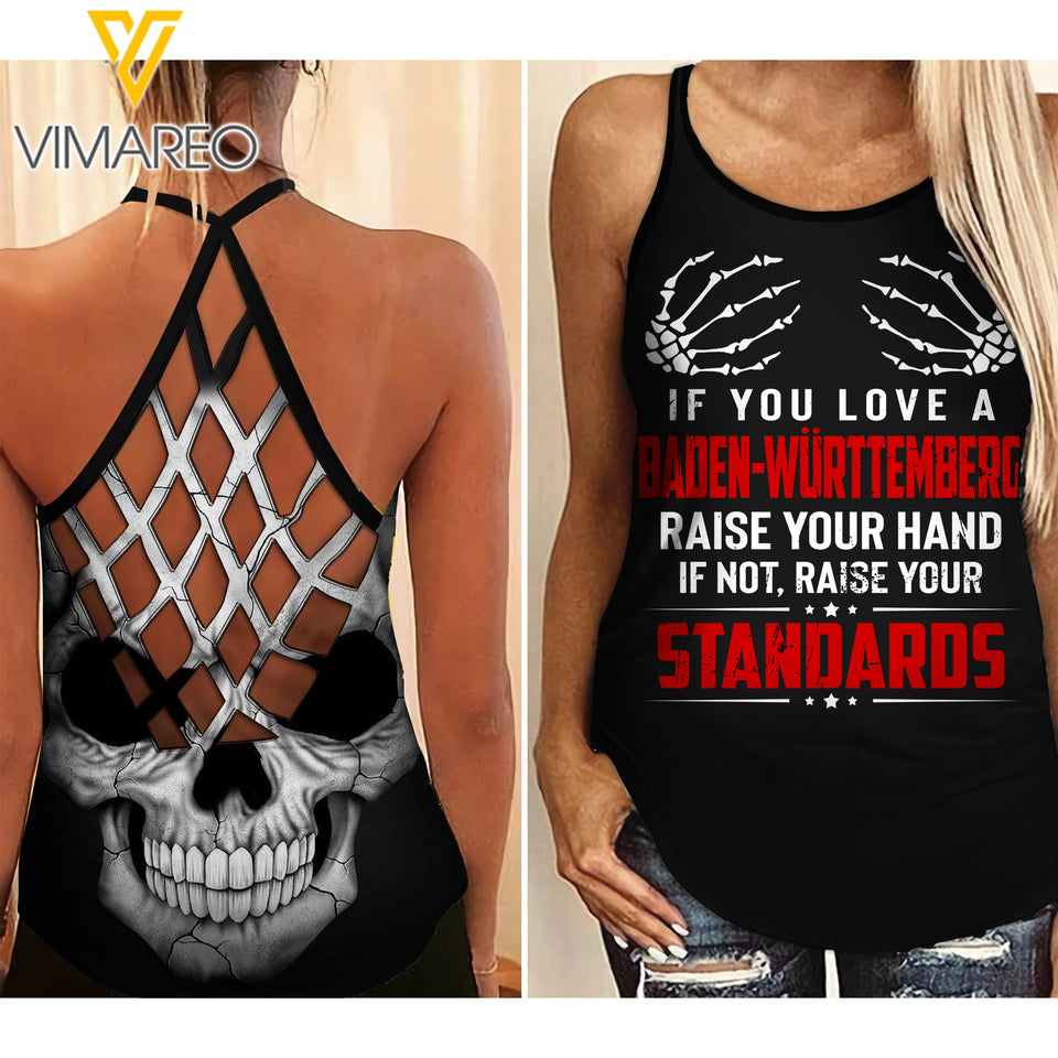 PHN Baden-Wurttemberg Criss-Cross Open Back Camisole Tank Top SEP-MA14