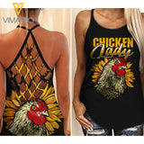 Chicken Criss-Cross Open Back Camisole Tank Top MAR-MA30