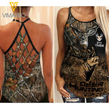 DEER HUNTING CRISS-CROSS OPEN BACK CAMISOLE TANK TOP