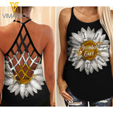 DECEMBER GIRL FLOWER CHILD CRISS-CROSS TANK TOP