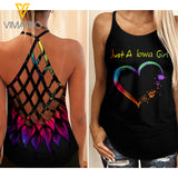 PHN Iowa Girl Criss-Cross Open Back Camisole Tank Top Legging MAR-MA17
