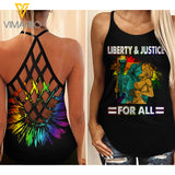 Liberty and justice for All Criss-Cross Open Back Camisole Tank Top