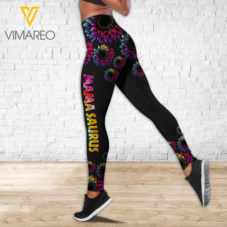 VMAH MAMASAURUS TYE DYE Criss-Cross Open Back Camisole Tank Top Legging MAR-MA11