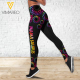 VMAH MAMASAURUS TYE DYE Criss-Cross Open Back Camisole Tank Top Legging MAR-MA11
