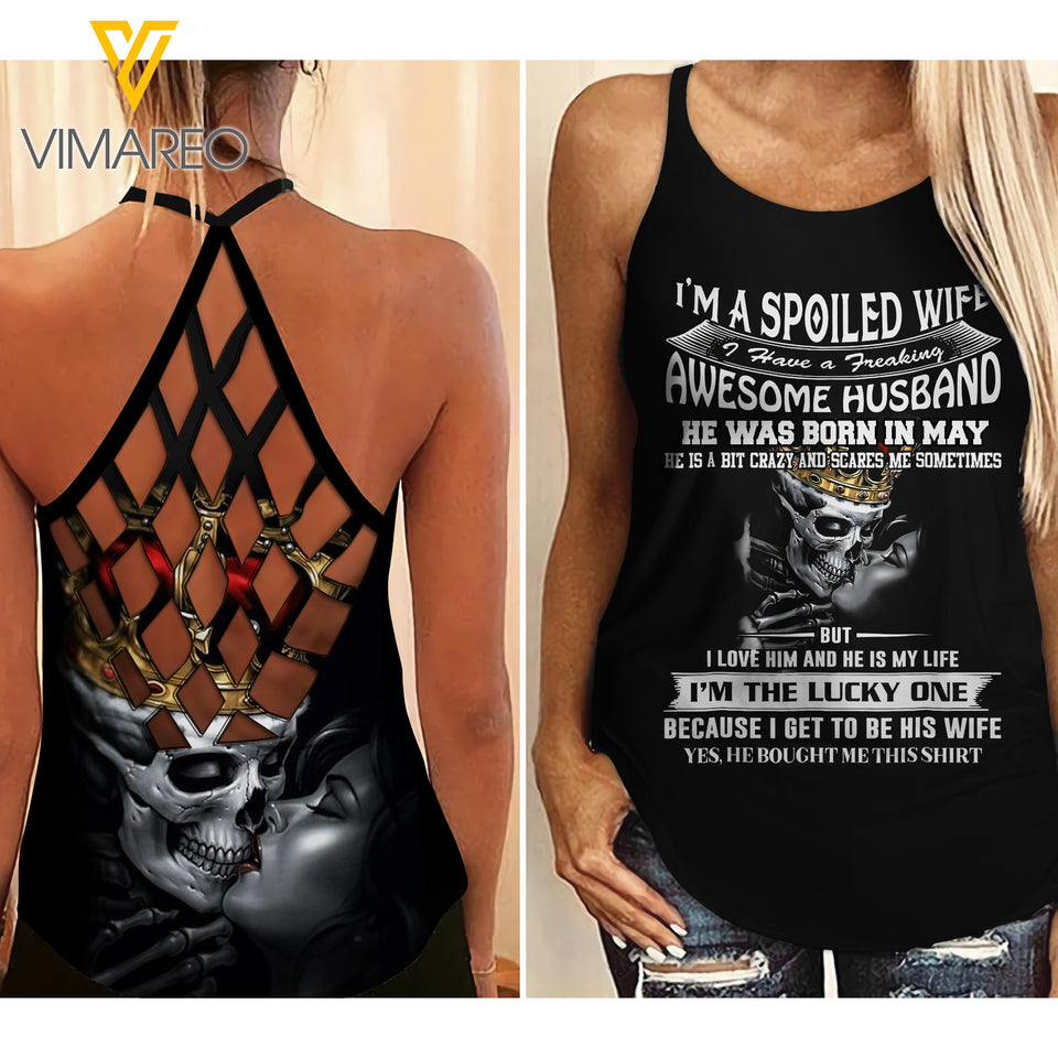 May husband Criss-Cross Open Back Camisole Tank Top ZA3103