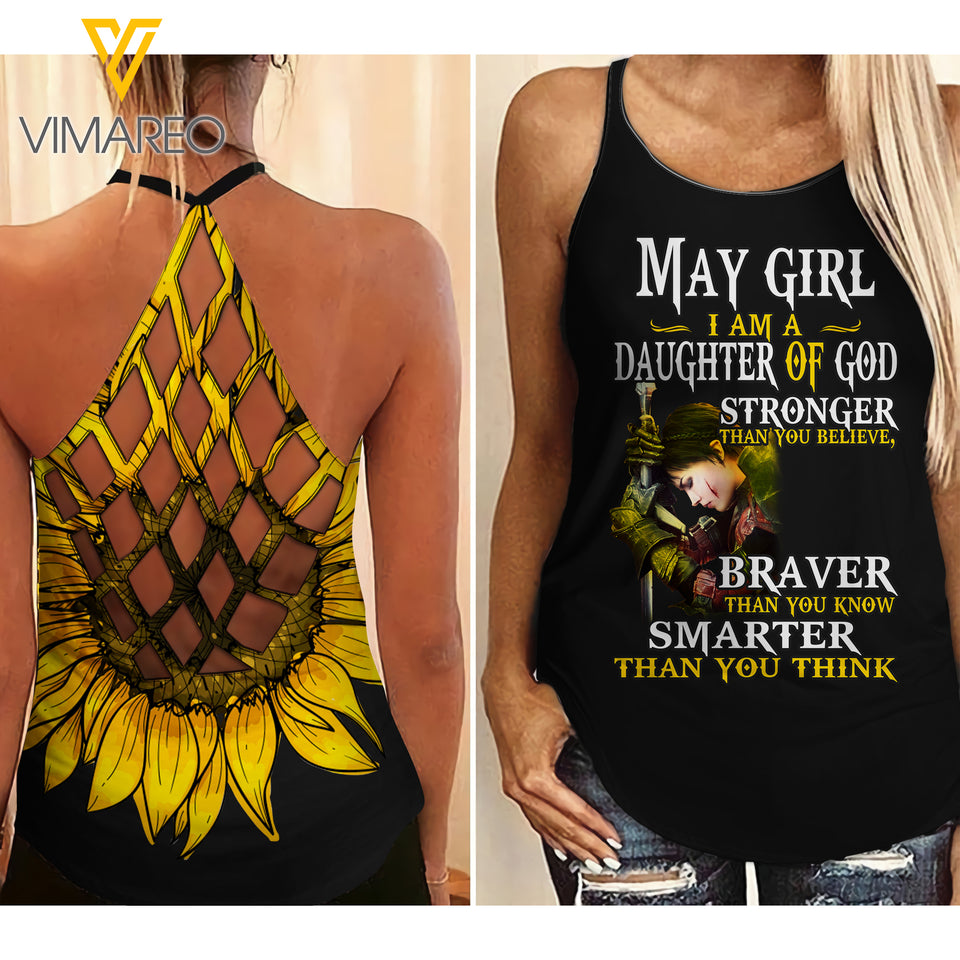 May Girl Criss-Cross Open Back Camisole Tank Top ZA2403