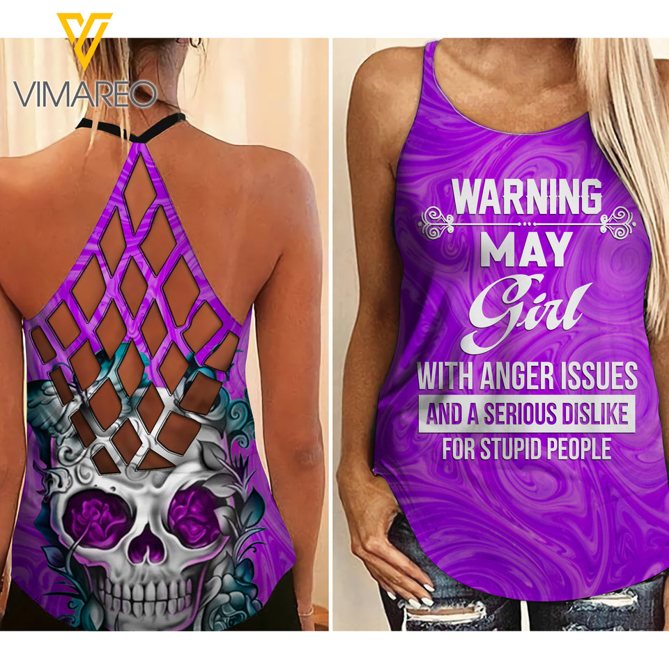 May Girl Criss-Cross Open Back Camisole Tank Top 2503NGBA