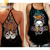 October Girl Halloween Criss-Cross Open Back Camisole Tank Top NEY30