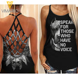 PITBULL SPEAK CRISS-CROSS TANK TOP SUNFLOWER