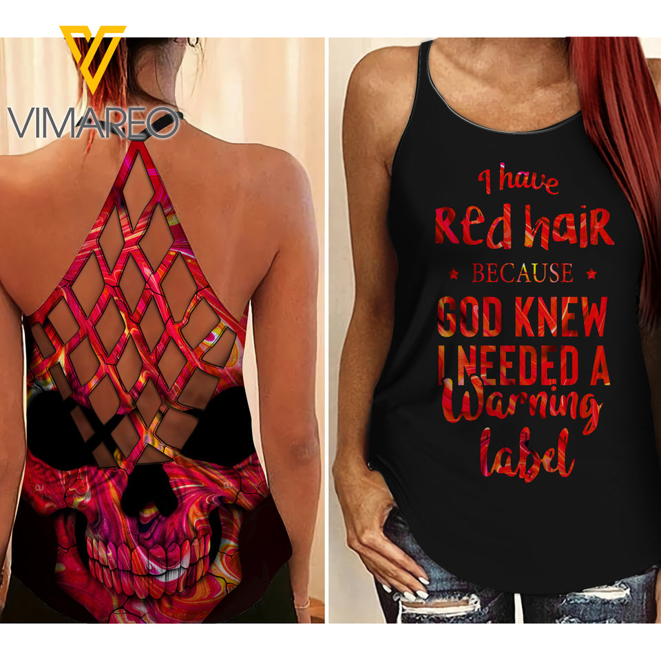 Redhead Cross Open Back Camisole Tank Top MAR-DT12