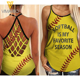 SOFTBALL Criss-Cross Open Back Camisole Tank Top SEASON