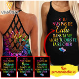 SI TU N'AS PAS DE (PRÉNOM PERSONNALISABLE) Criss-Cross Open Back Camisole Tank Top JUL-MA13