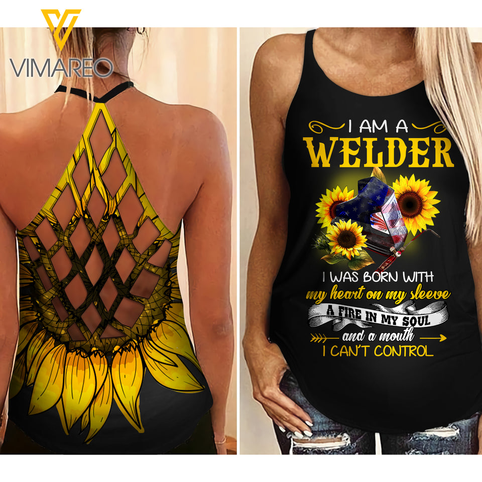 I AM AN WELDER CRISS-CROSS TANK TOP