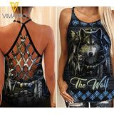 PHN Wolf Native American Criss-Cross Open Back Camisole Tank Top Legging MAR-MA29