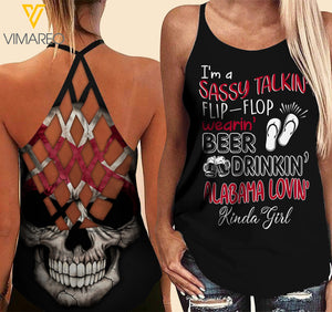 Alabama lovein' Kinda girl-Criss-Cross Open Back Camisole Tank Top
