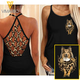 Sable Sheltie Criss-Cross Open Back Camisole Tank Top YA2