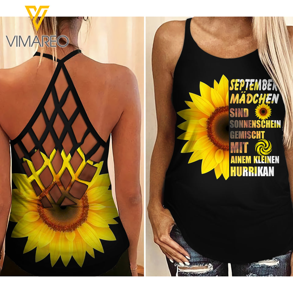 September girl Criss-Cross Open Back Camisole Tank Top 1307A