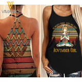 November Yoga Girl Criss-Cross Open Back Camisole Tank Top