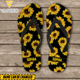 PERSONALIZED SUNFLOWER FLIP FLOPS PRINTED TNMQ1701
