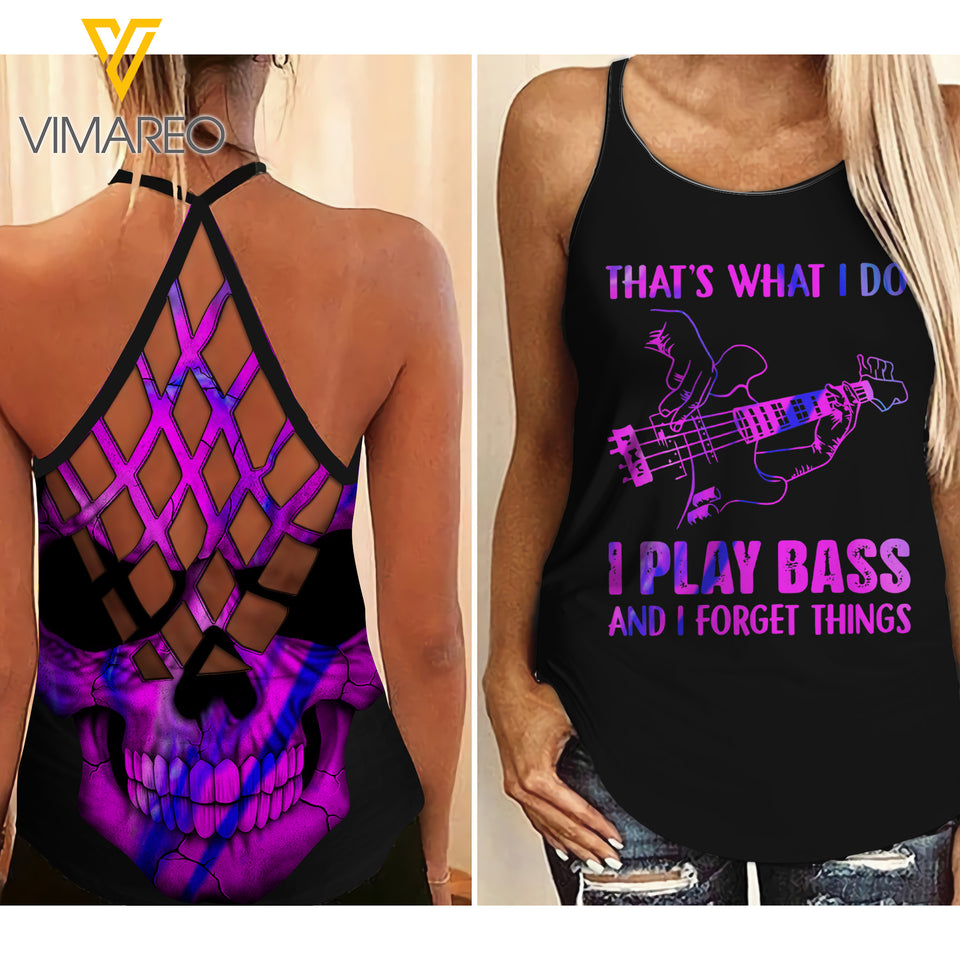 PLAY BASS CRISS-CROSS TANK TOP SKULL