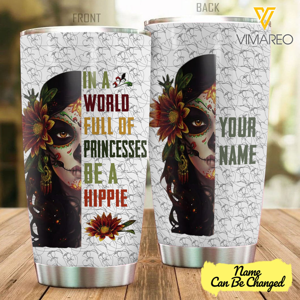 CUSTOMIZED HIPPIE GIRL TUMBLER