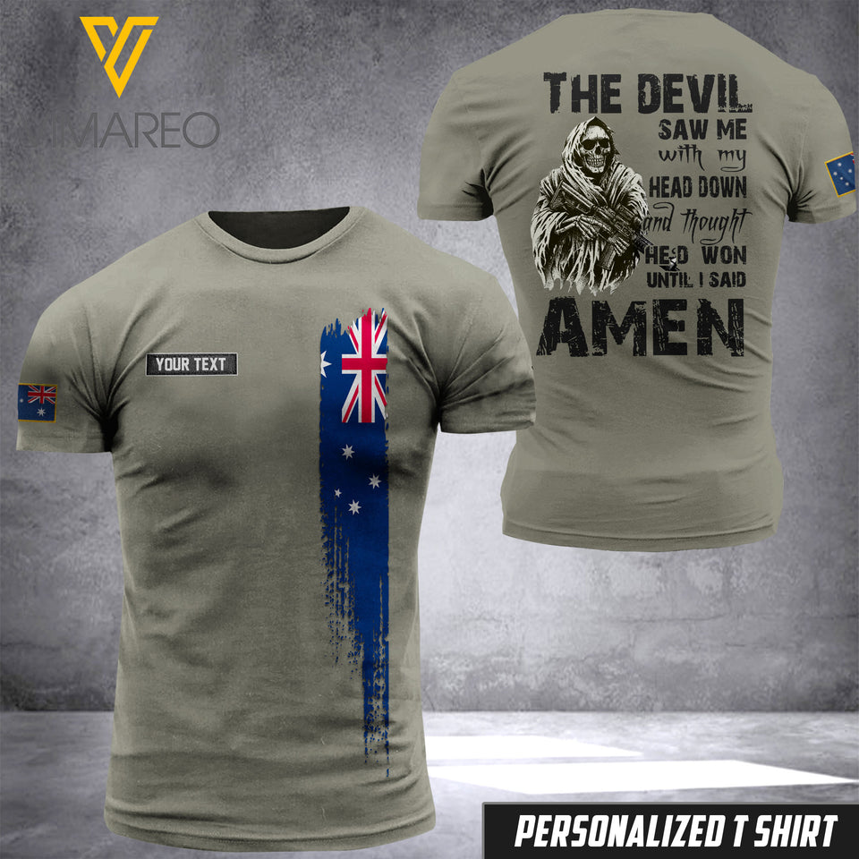 Australia Soldier Customized 3D Printed Shirt AMEN