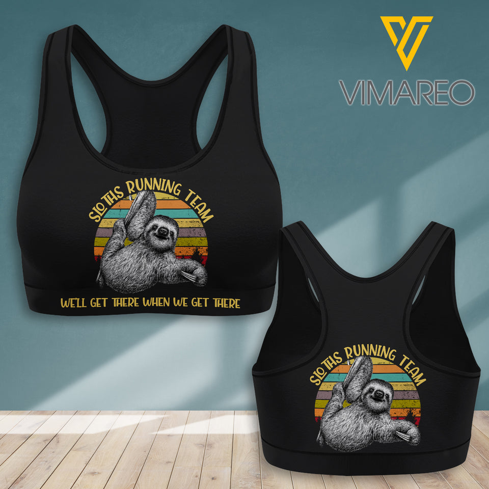 Sloth running team 3D printed Sport bra