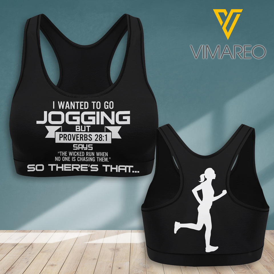Jogging team 3D printed Sport bra