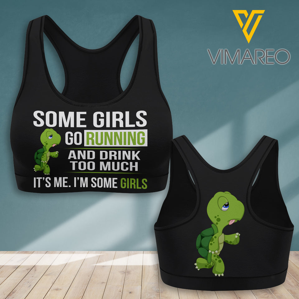 Some Girl go Running 3D printed Sport bra