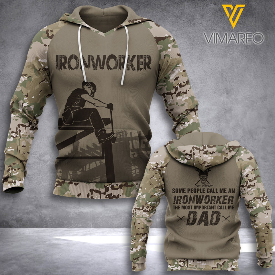 IRONWORKER DAD CAMO HOODIE 3D PRINTED NQA
