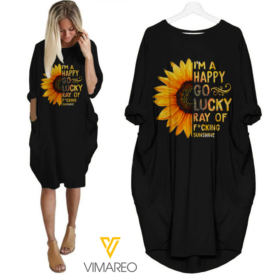 Happy go lucky sunshine Pocket Dress 3D Printed