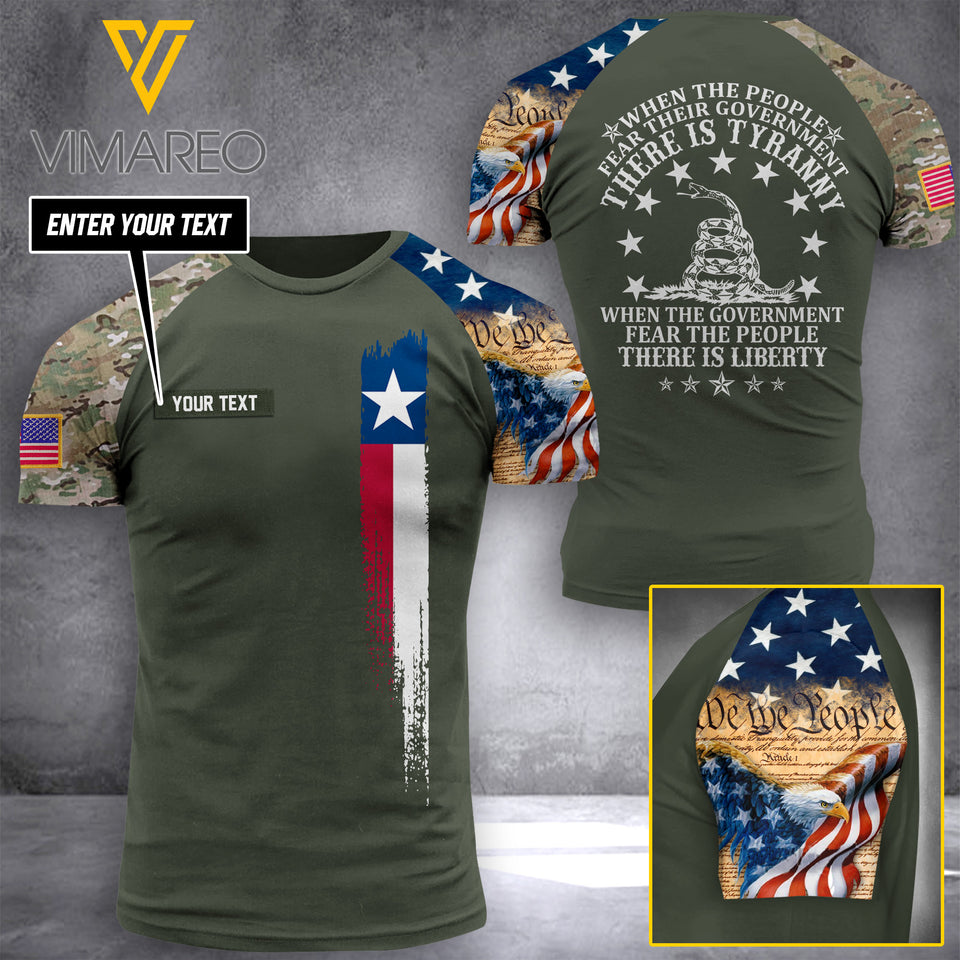 Texas WTP  CAMO CUSTOMIZE T SHIRT 3D PRINTED TS