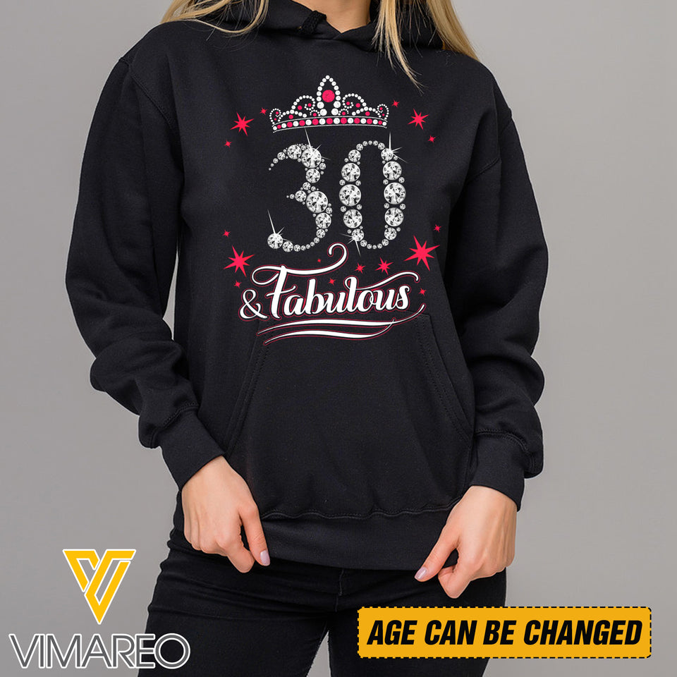 PERSONALIZED FABULOUS COUPLE WITH AGE HOODIE PRINTED QTDT3012