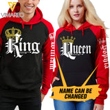 PERSONALIZED QUEEN AND KING COUPLE HOODIE QTDT2812